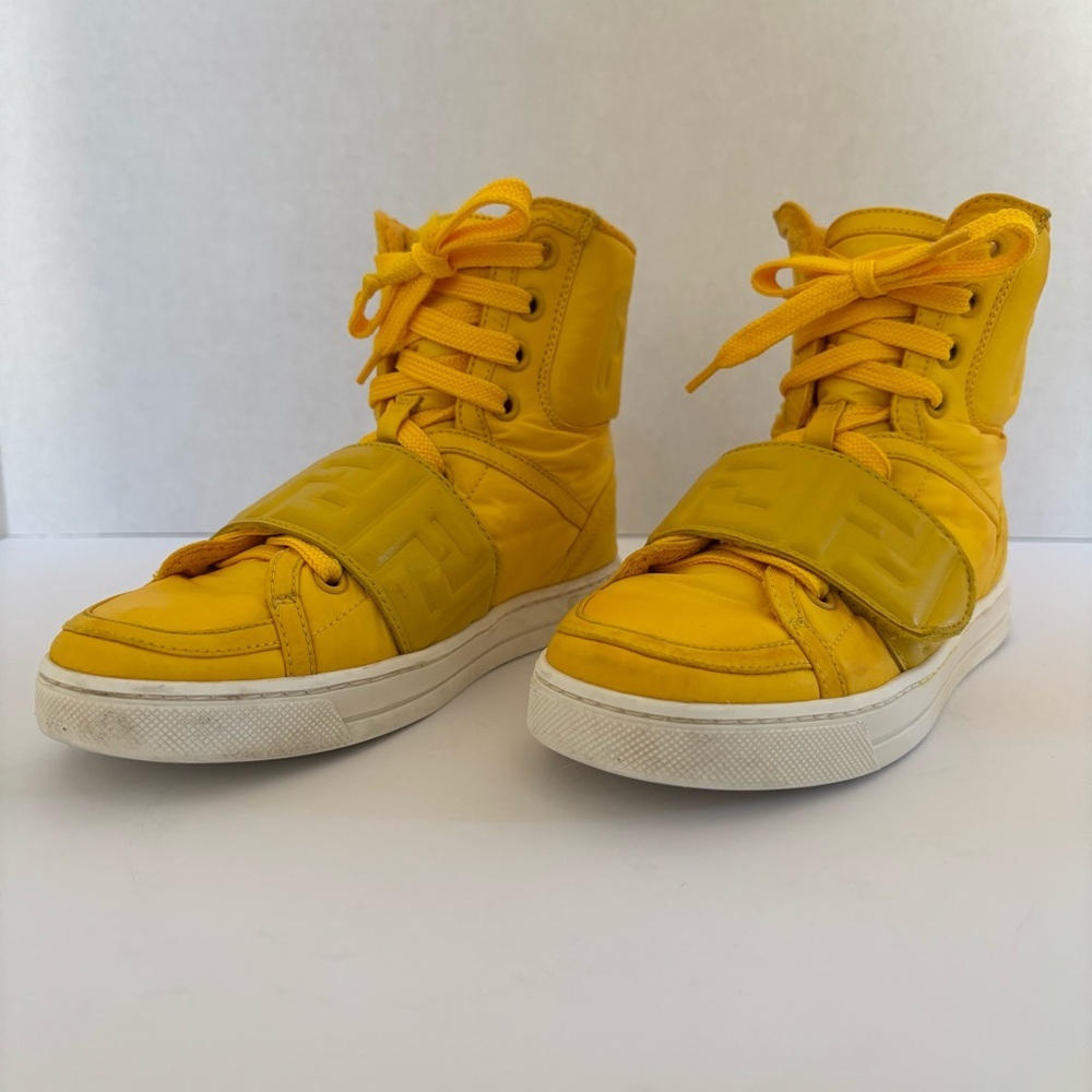 Fendi High Top Sneakers Fendi Mania Ff Logo Toddler Boys Kids Yellow Size 12 30